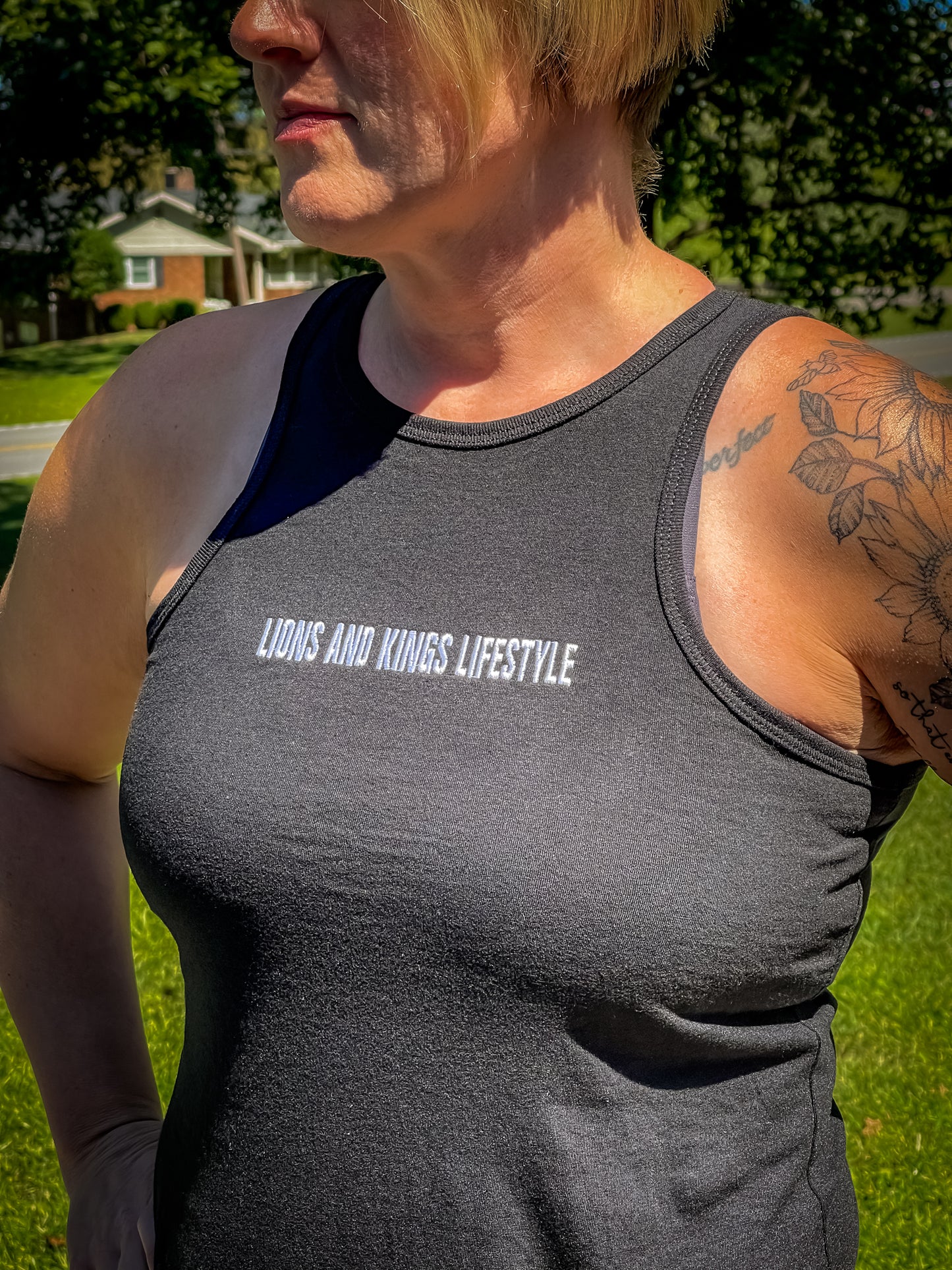 Black Embroidered Tank