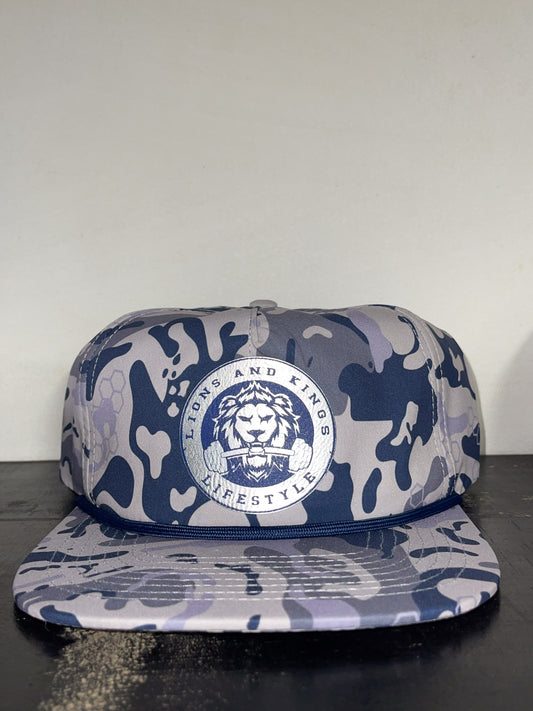 Blue Camo Flat Top Snap Back