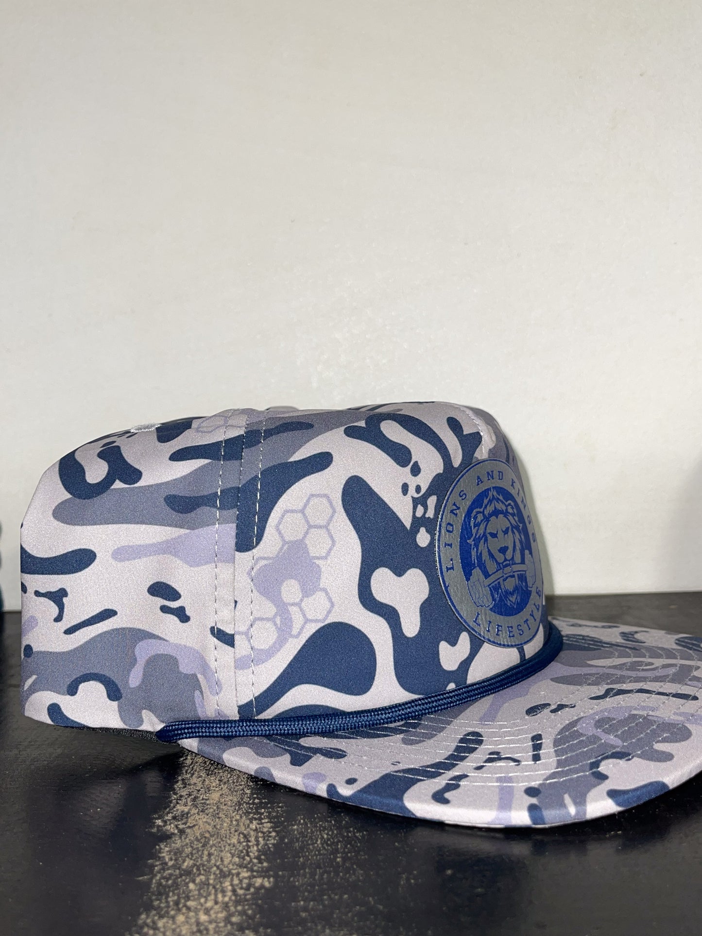 Blue Camo Flat Top Snap Back